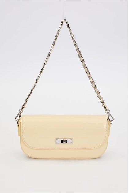 Yellow Silver Lock Detailed Shoulder Bag