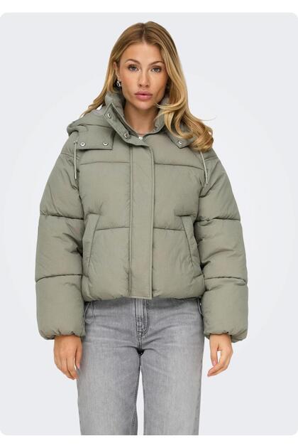 15322013on Zippered Fixed Hooded Puffer Short Coat