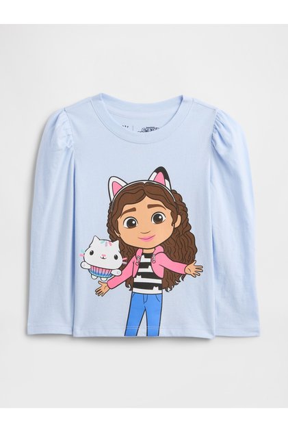 Kız Bebek Açık Mavi BabyGap | Gabby's Dollhouse Puff Sleeve Grafik T-Shirt