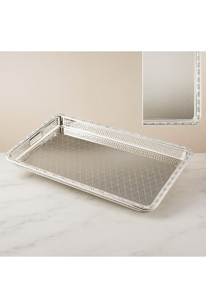✨ صينية ضيافة فاخمة مقاس 45×35 سم – معدن ما يصدّ ولا يبهت! ✨