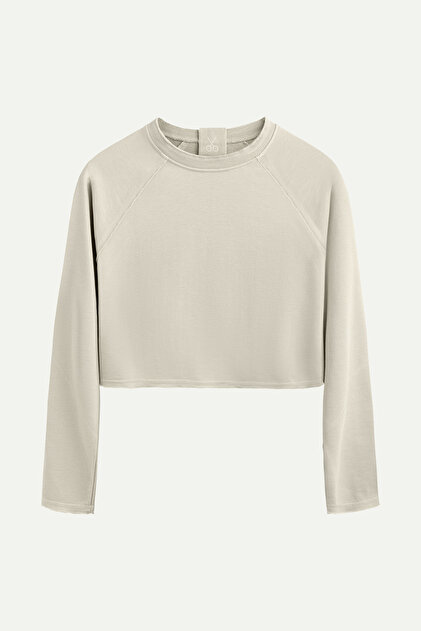 Krem Kadın Çift Taraflı Sweatshirt | (Lyume - Bone)