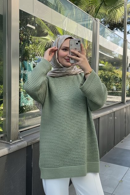 51172- Stylish Comfortable Glittery Women's Knitwear Long Sweater