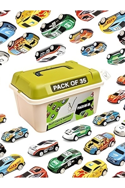 Pack of 35 Pull Back Metal Toy Cars - Mini Sports Cars for Kids - Sports Pull Back Cars