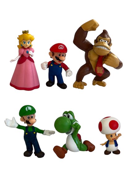 Süper Mario Dinazor Toad Donkey Kong Prenses Luigi Maryo 6'LI Set