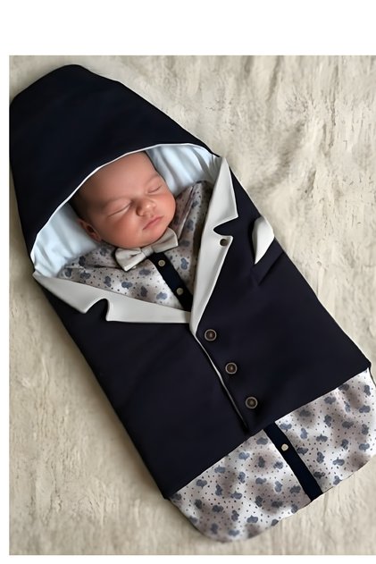 Baby Boy Swaddle with Bow Tie, Stylish Design