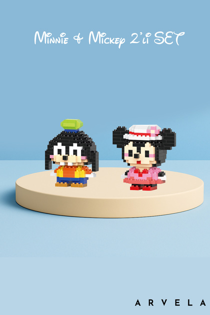 Arvela Mini Blok Oyuncak Figür Seti 2'li – Minnie ve Mickey