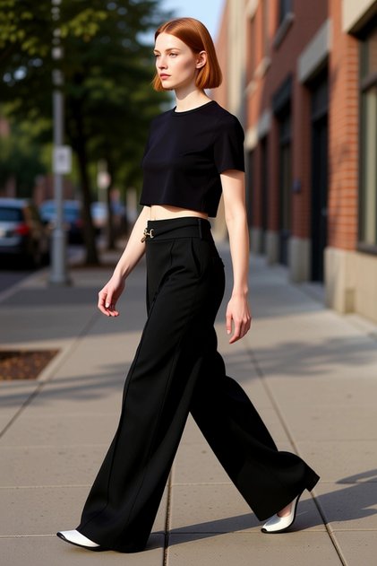 Women's Buckle Detailed Wideleg Knitted Trousers Functional Durable Quality Comfortable Aesthetic Stylish
