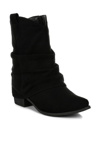 Women Slouchy Calf Boots in Black