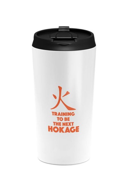 Training To Be The Next Hokage Printed Tumbler With Sip Lid White/Orange