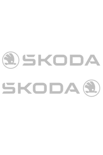Set 2 stickere auto tuning, Skoda, 40cm, gri