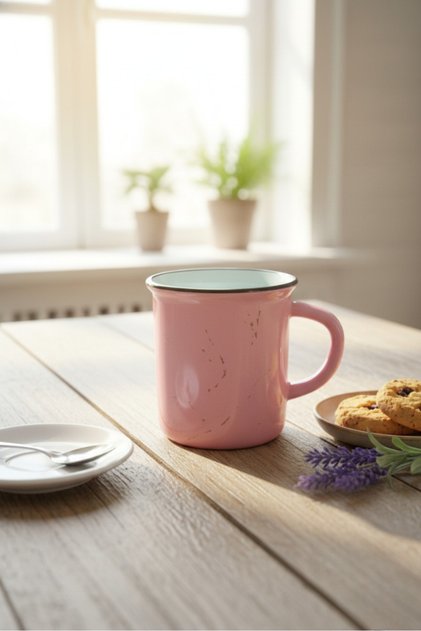 Ceramic Mug Cup Silvery Patterned Colorful 150 Cc
