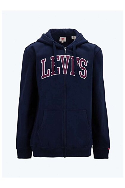 Levi's Core Zip Up Erkek Fermuarlı Kapüşonlu Siyah Sweatshirt
