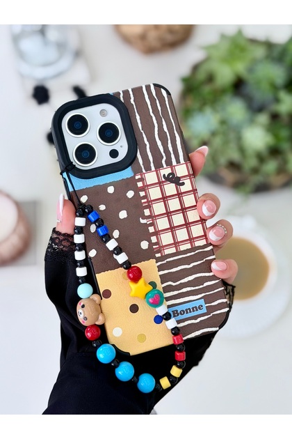 Iphone 14 Promax Kaplama Charm Hippi Tasarımlı Esnek Silikon Kılıf