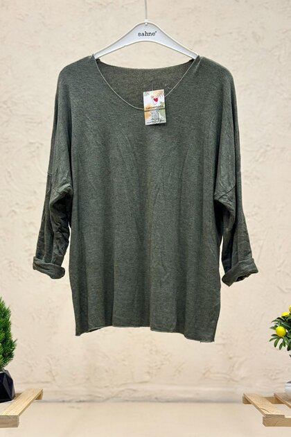 V-Neck Long Sleeve Imported Soft Blouse