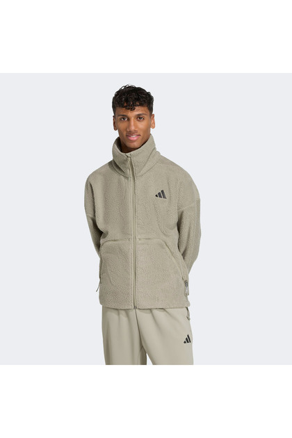 イッチー adidas City Tech High Pile Fleece Full Zip Erkek Yeşil Polar