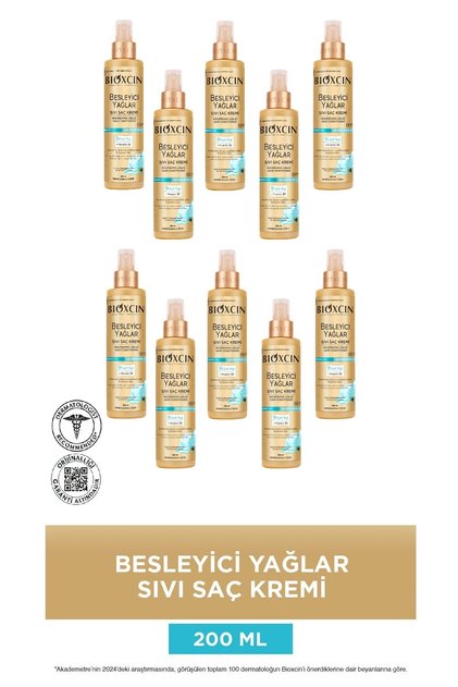 Nourishing Oils Liquid Conditioner 200 Ml-Sulfate-Free Dry and Damaged Hair Anti-Hair Loss 10-Pack