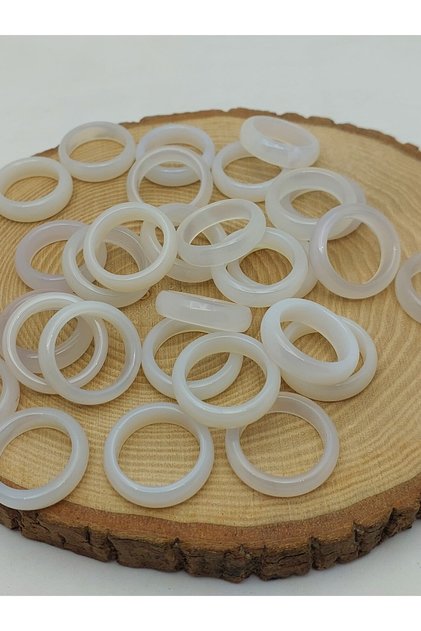 Agate Stone Ring – Foggy Variegated – 6mm Thickness (59952) - Price Is for 1 Piece Ring