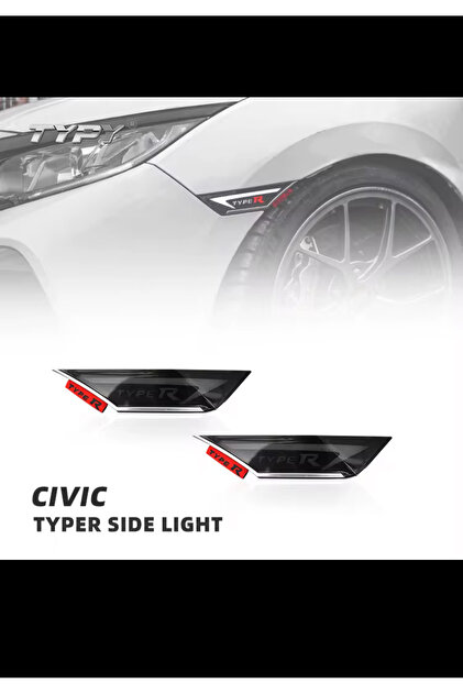 Honda Civic Fc5 Fk7 Uyumlu Çamurluk Sinyal Ledi 2 Renk Karşılama Özellikli Kayar Led İthal 2016-2021