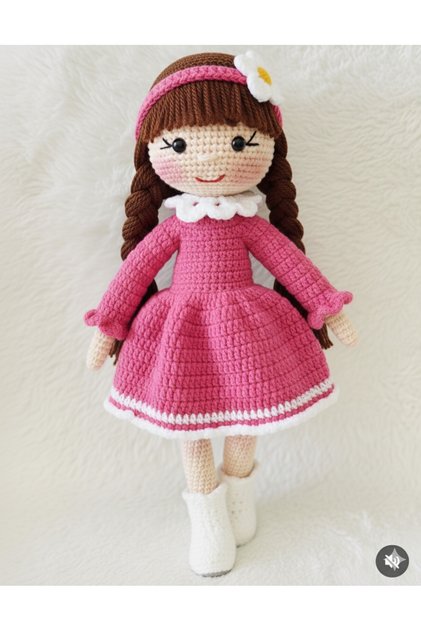 Tubicraft amigrumi pembe Mia bebek