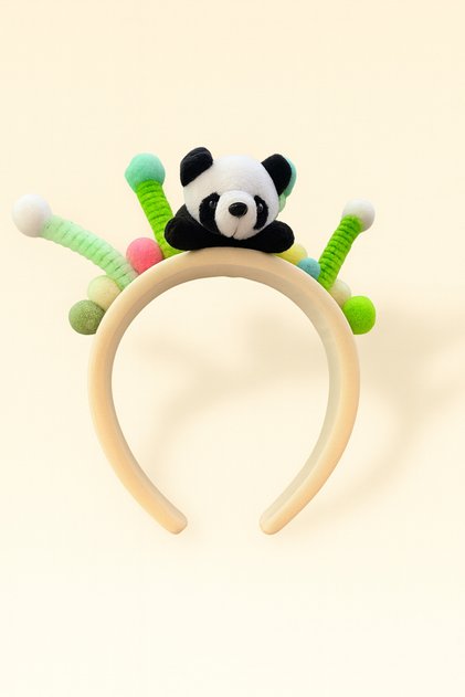 Child panda beaded accessory crown