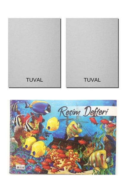 2 Adet Büyük Tuval Ve Resim Defteri (TUAL SETİ)