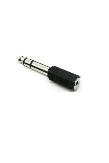 3.5 Mm - 6.3 Mm Aux Stereo Çevirici Dişi Erkek Jak Çevirici Jak Dönüştürücü Adaptör - Arkasıince Jak