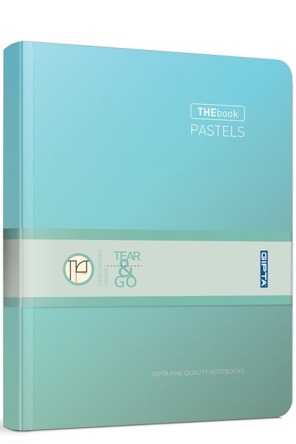 The Book Pastel 20x28 400 Sheets 4 Compartments Hard Cover Hardcover Notebook (3486) Checked Pastel Light Green