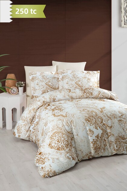 250 Tc Bamboo Blend Cotton Satin Duvet Cover Set – Family Size - Sante
