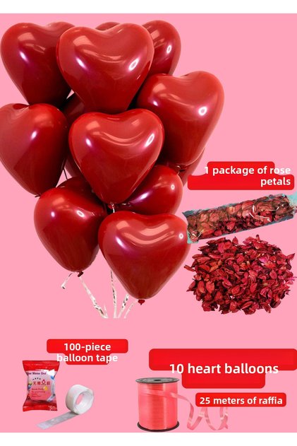 Red Balloon Compatible with Helium and Air Dry Rose Balloon Tape Balloon Raffia Valentine's Day