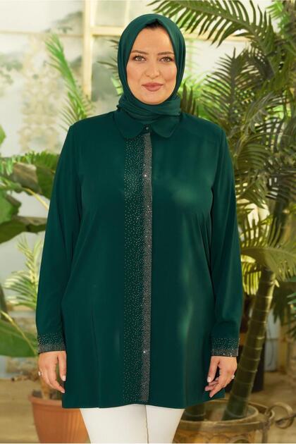 Alvina TAŞ BASKILI BÜYÜK BEDEN TUNİK 20756 - Fiyatı, Yorumları
