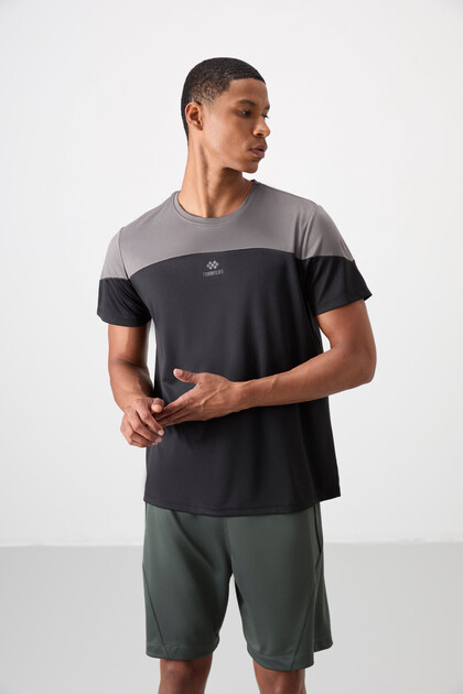 TOMMY LIFE Siyah Nefes Alan Dokulu İnce Esnek Standart Fit Erkek