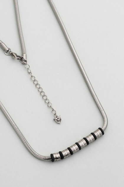 Metallic Design Men's 65 cm Steel Necklace