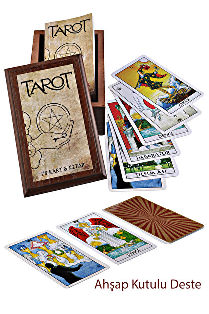 Delta Kültür Yayınevi ÖZEL TASARIM AHŞAP KUTULU LÜKS TAROT SETİ