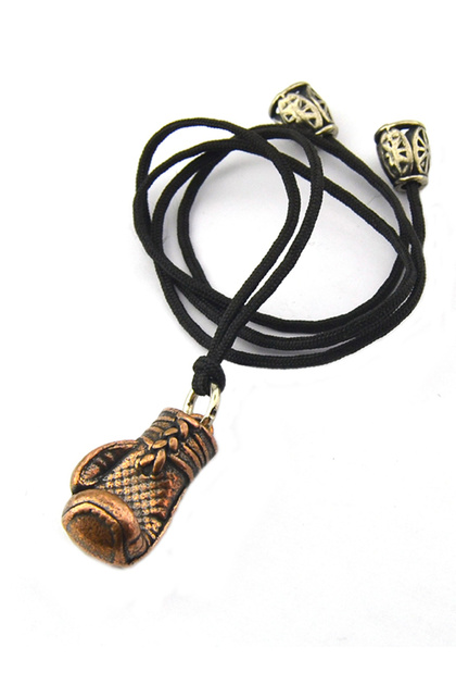 Boxing Glove Necklace with Cord - Copper Oxide