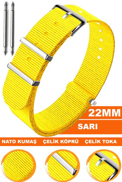 22mm Fossil-Welder-Casio-Seiko-Omega-Armani Watch Compatible Nato Textile Fabric Watch Band NTTEK22
