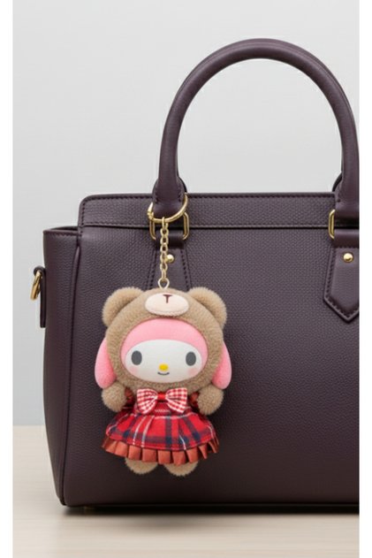Sanrio Kawaii My Melody Luxury Oversized Plush Toy Keychain 17cm Cute Day Lover Gift