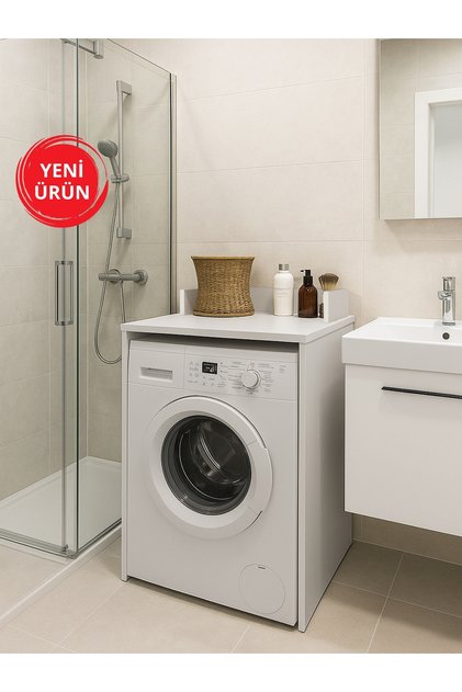 Çamaşır Makinesi Dolabı Çok Amaçlı Dolap Banyo Dolabı Beyaz | Doliva