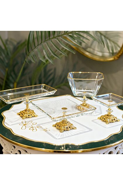置物 Gold prestige Safir 8 Parça Zemzem Takımı Hediyelik ve Sunumluk Set - Altın Renk