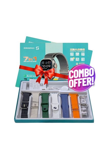 2 PCS COMBO Ultra Smart Watch With Amoled Display,7Custom Straps,Advanced Health&Fitness Tracking