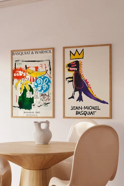 Kağıt Poster - Jean Michel Basquiat Dinozor Timsah