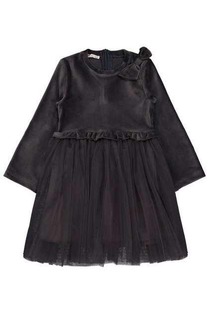6-9 Years Old Dress with Bow - Gray 8-9 Years Old