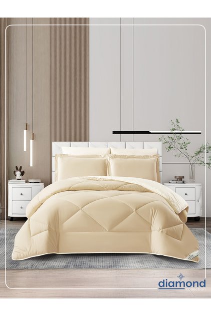 6-piece Comforter Set – King Size 260x240 Cm, Microfiber, Solid Quilted 350 Gsm Filling