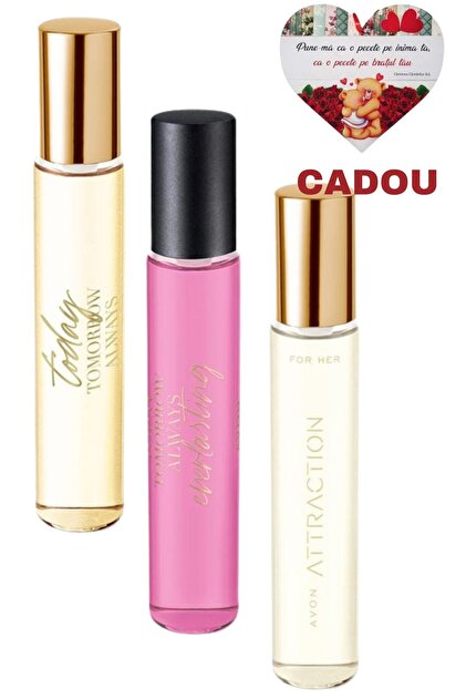 Set miniapa de parfum Today, Attraction, Everlasting ,10 ml fiecare + Magnet personalizat