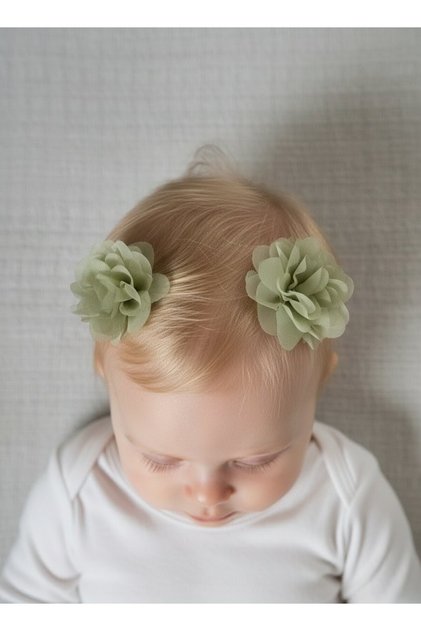 Hairless Baby Clip, Double Cute Hairless Baby Clip with Tulle Ribbon That Doesn'T Hurt Hair