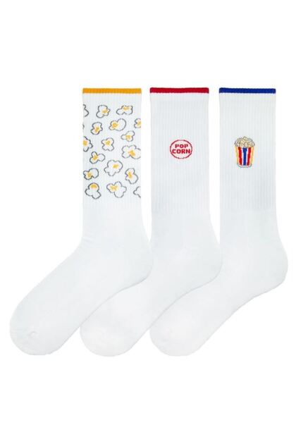 Men's 3-Piece Popcorn Winter Towel Socks