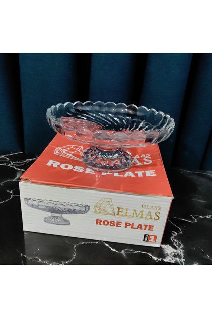 3 Pieces of Footed Glass Turkish Delight Holder Presentation Dish I 13X5Cm with Solid Foot New and Solid Model Mev