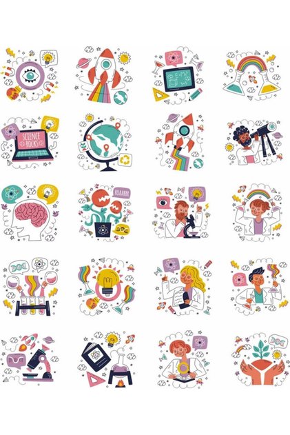 Science Sticker Set 20 Pieces Phone, Tablet, Notebook, Laptop Sticker