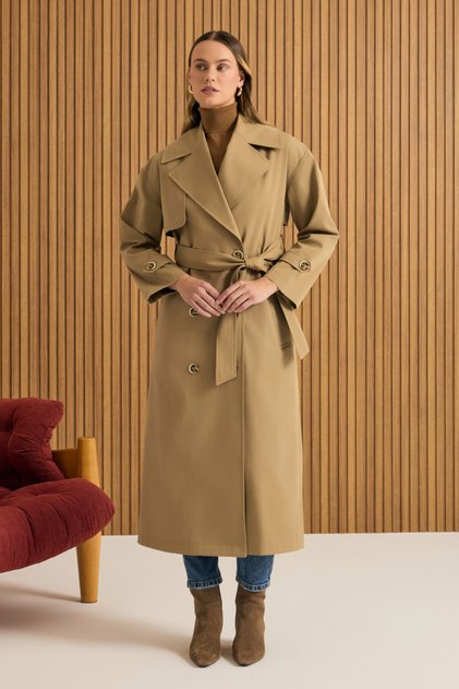 7167111 Trench Coat with Windbreaker Detail