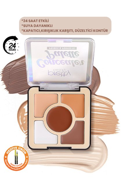 24 Saat Etkili Profesyonel Kapatıcı Paleti - Concealer,Kontür & Renk Düzeltici - Suya Dayanıklı