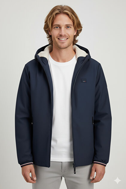 Re-39t アルファモン Jack & Jones Jprblualves Erkek Rüzgar Soğuk Geçirmez Mont Lacivert